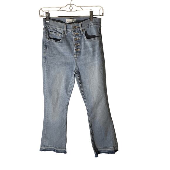 The Kick Crop Loft High Waisted SZ 4 Women's Medium Wash Straight Leg Jeans - Picture 1 of 6